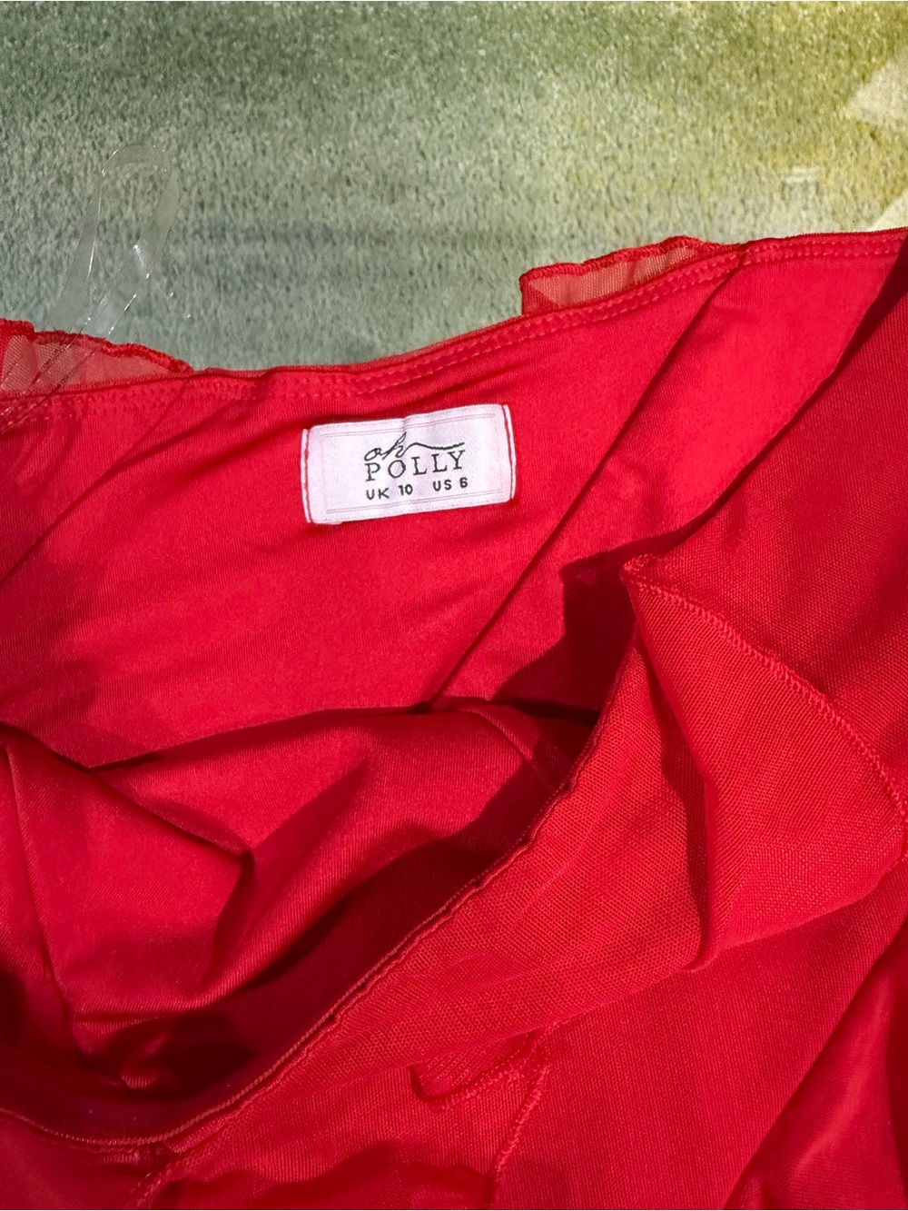 Oh Polly Bandeau Ruffle Detail Maxi Dress in Red - Picture 3 of 3